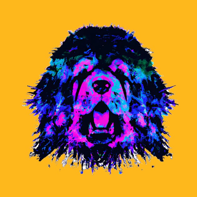 Fluffy Tibetan Mastiff Spray Paint Art by Furrban