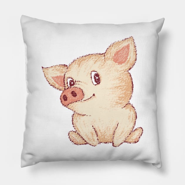 Cute Pig sitting Pillow by sanogawa