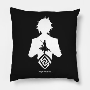 Zhongli Silhoutte White Pillow