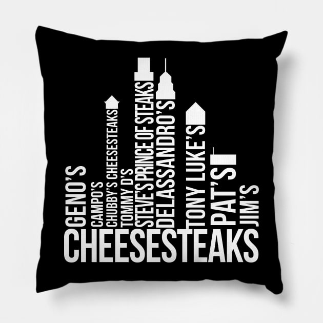 The Cheesesteaks of Philadelphia - White Pillow by scornely