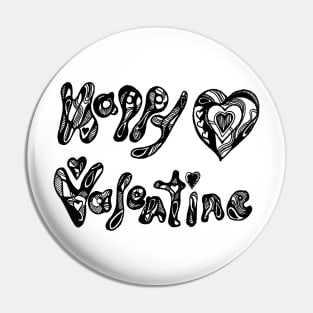 Happy Valentine 2  Aussie Tangle - Choose Your Own Background Colour Pin