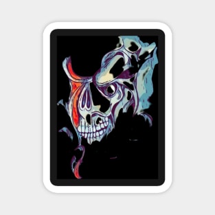 Flamboyant skull emerging Magnet