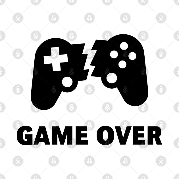 Broken Controller – Game Over (Gamer / Finish / Black) by MrFaulbaum