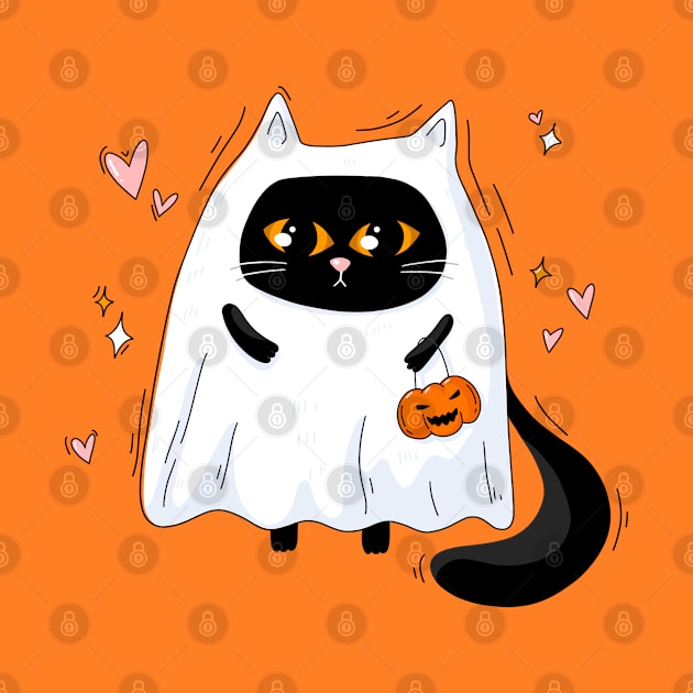 Cute halloween cat by Rub14ekArts