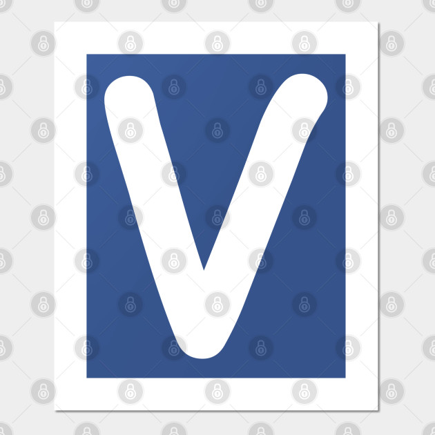 Letter V Capital Alphabet V Monogram Letter V Affiche Et Impression D Art Teepublic Fr