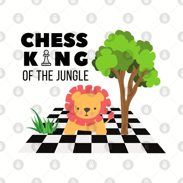 Chess king with lion for kids by Chessfluencer