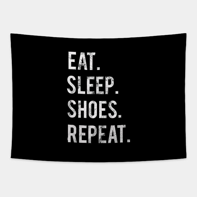 Eat Sleep Shoes Repeat Tapestry by familycuteycom