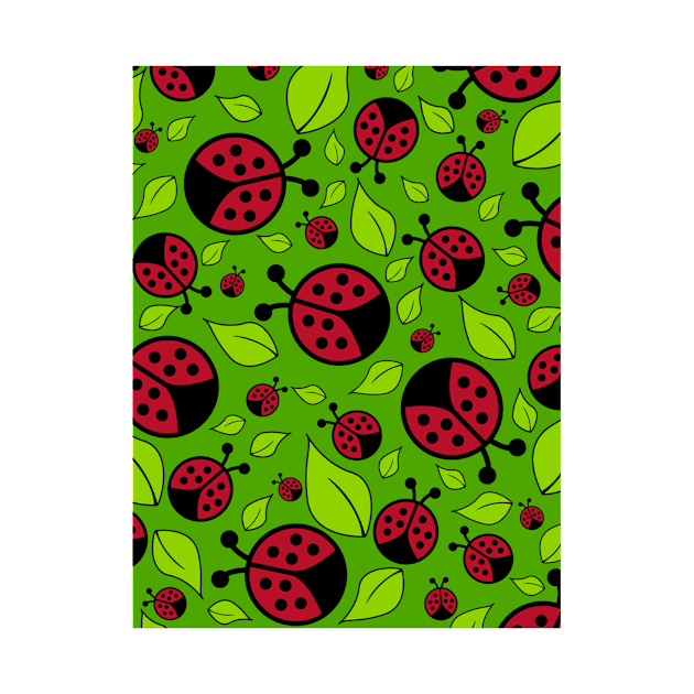 Cartoon Ladybird - Ladybug Pattern by markmurphycreative