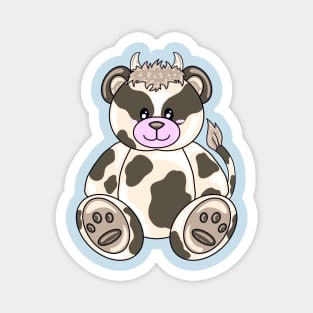 Cow Bear With Blue Background Magnet