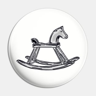 Black And White Rocking Horse Pin