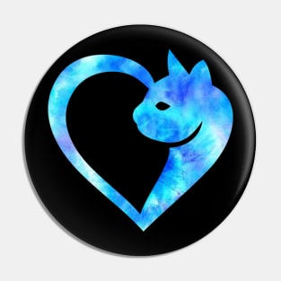 Tie Dye Cat Lover Heart Pin