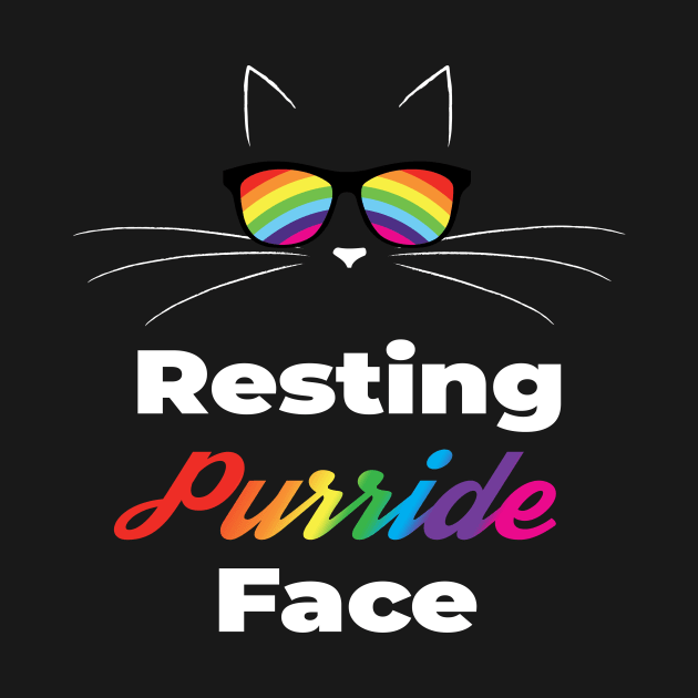 Resting Purride Face Gay Pride Cat Face With Rainbow Sunglasses by glintintheeye