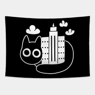 Black Cat's City Tapestry