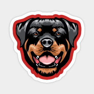 Rottweiler Portrait Drawing Magnet