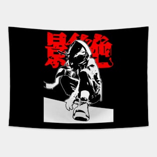 Cyberpunk Vaporwave Ninja Girl 2 Tapestry