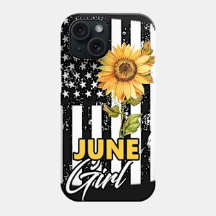 Flag Sunflower June Girl Phone Case