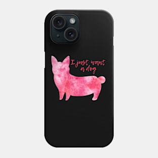 Watercolor cute puppy, I just want a dog. very cute corgis Phone Case