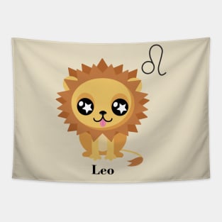 Cute Leo Zodiac Tapestry