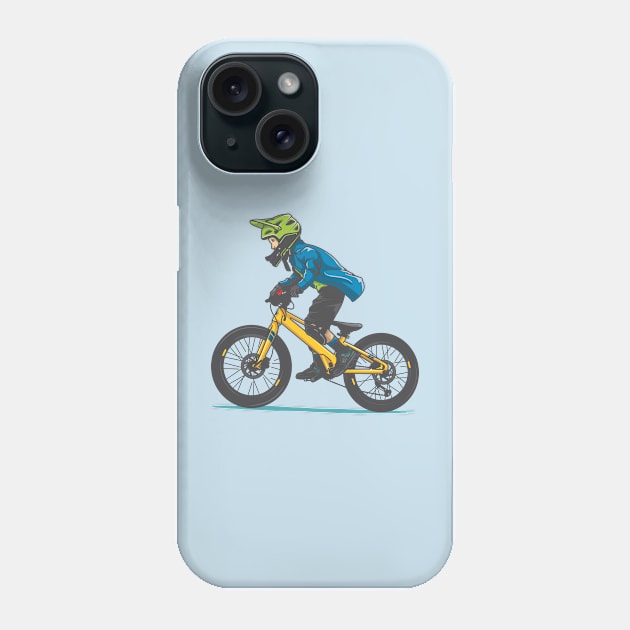 boy ride a mountain bike Phone Case by savya std22