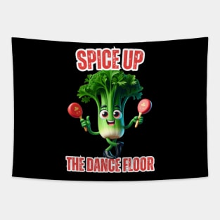 Celery Rhythm - Spice Up The Dance Floor Vibrant Tee Tapestry