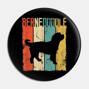 Bernedoodle Dog Silhouette Retro Vintage Lover Gift Pin