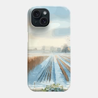 Winter Village Fields Winter Landscape Phone Case