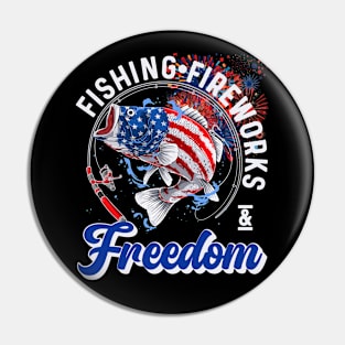 FISHING FIREWORKS AND FREEDOM Pin