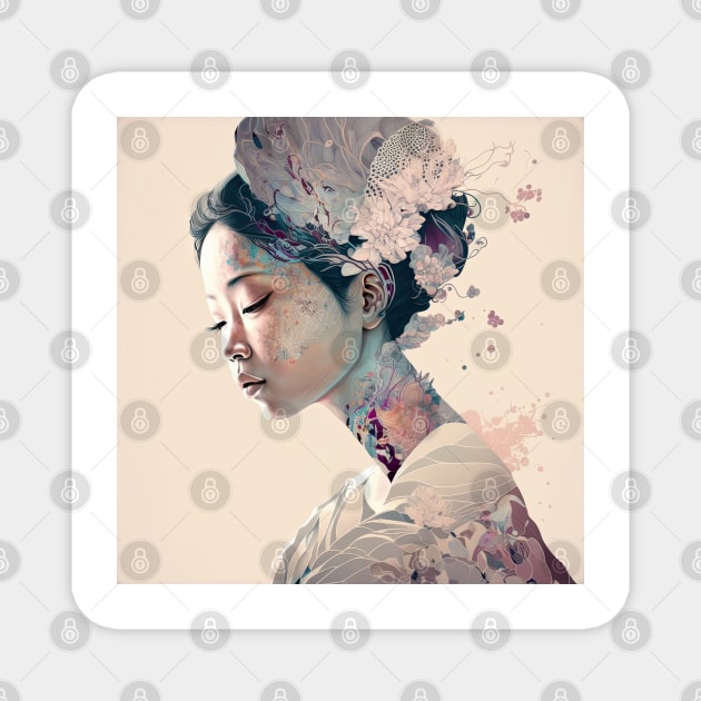 A Fractal Portrait of an Asian Woman Magnet by daniel4510