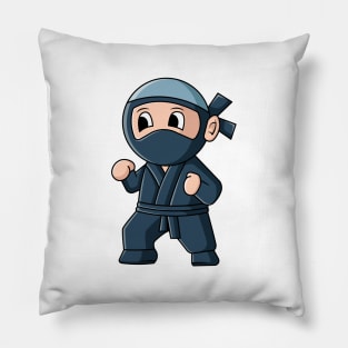 vector illustration design of a cute cartoon ninja wearing a mask Pillow