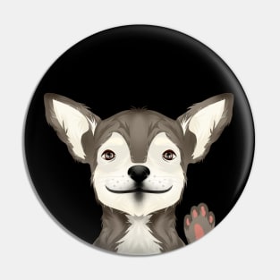 Cute chihuahua dog waving hand Pin