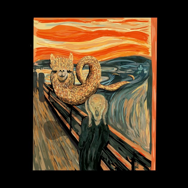 Funny Alpaca Loch Ness Monster The Scream Mashup Cryptid by Get Hopped Apparel