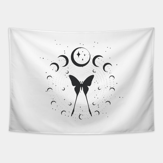 Butterfly Moon Tapestry by studioaartanddesign