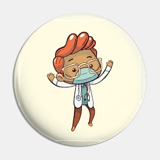 Mister doctor with face mask Pin