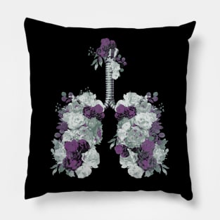 Lung Anatomy / Cancer Awareness 12 Pillow