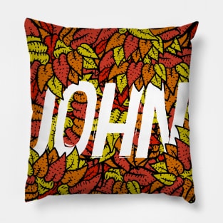 john, name in leaves. johannes. Pillow