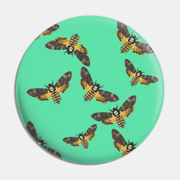 Death's Head Moths Seafoam Pin by TrapperWeasel