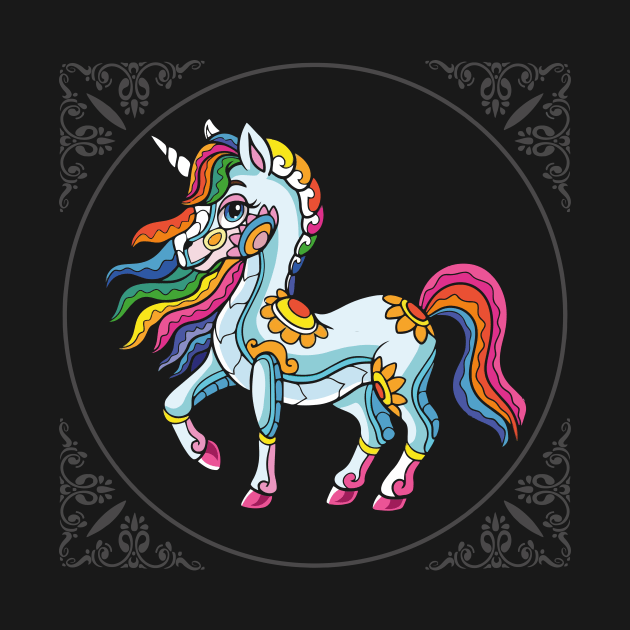 Rainbow Unicorn: Blooming Beauty by TheMythicalCreatures