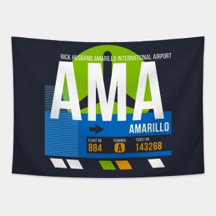 Amarillo (AMA) Airport // Retro Sunset Baggage Tag Tapestry