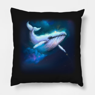 Whale floating in space Pillow