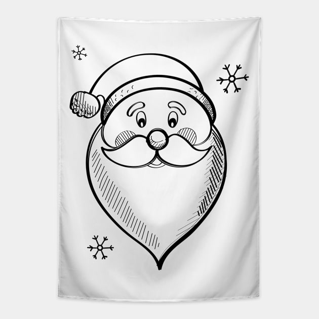 Handrawing Christmas Santa Tapestry by Dosunets