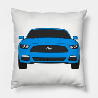 Ford Mustang Front End Grabber Blue Pillow