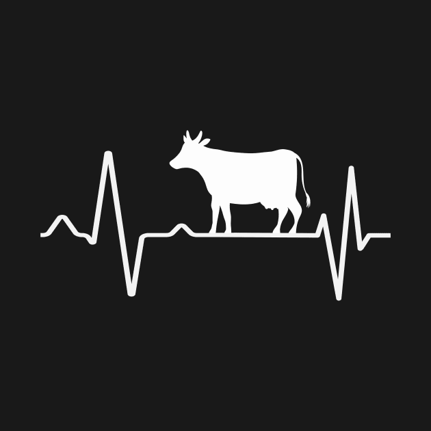 Cow Pulse Heartbeat Cattle by Foxxy Merch