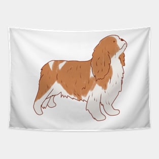 Cute king charles cavalier spaniel drawing Tapestry