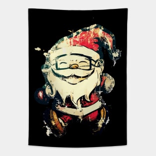 Christmas Santa Vintage Street Art Tapestry