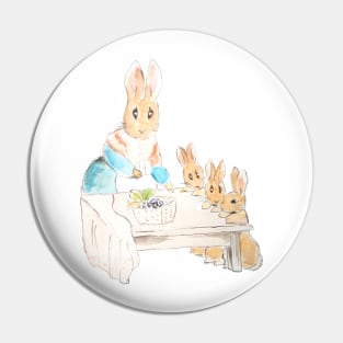 Mother Rabbit and 3 little rabbits Beatrix Potter Pin