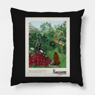 Tropical Forest with Monkeys Pillow