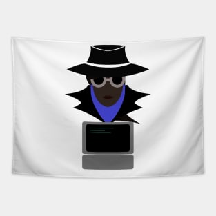 Lady Black (Afro W/Computer): A Cybersecurity Design Tapestry