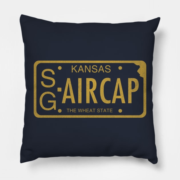 AIR CAP Vintage License Plate Pillow by tdilport