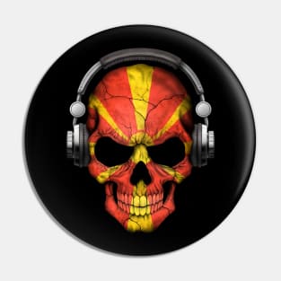 Dark Skull Deejay with Macedonian Flag Pin