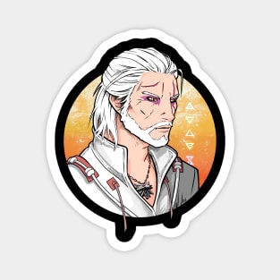 Witcher Geralt - Yellow Moon Magnet